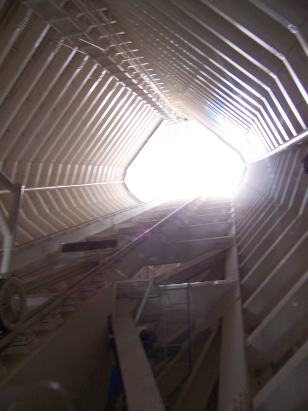 Inside the solar observatory. It's bright up there, I think I see why they put that hole in the top.